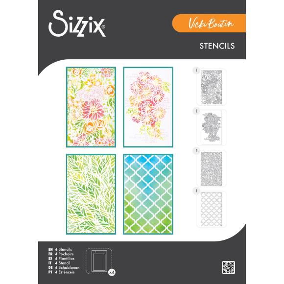 Sizzix Vicki Boutin Buildable Botanicals Stencil Set (667071)