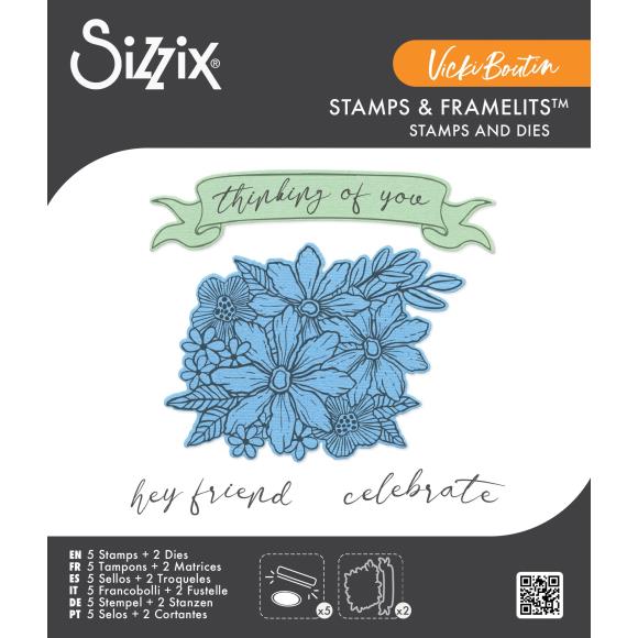 Sizzix Vicki Boutin Framelits & Stamps Floal Bouquet (667082)