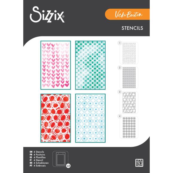 Sizzix Vicki Boutin Buildable Backgrounds Stencil Set (667070)