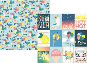Simple Stories Sunshine and Blue Skies Collection 12x12 Scrapbook Paper 3x4 Elements (10618)