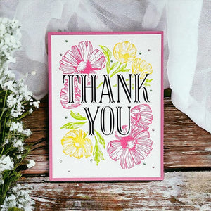 Spellbinders Paper Arts BetterPress Letterpress Registration Press Plates Thank You Blooms (BPR-001)