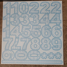 Load image into Gallery viewer, Pizzazzill Numbers &amp; Tags Blue
