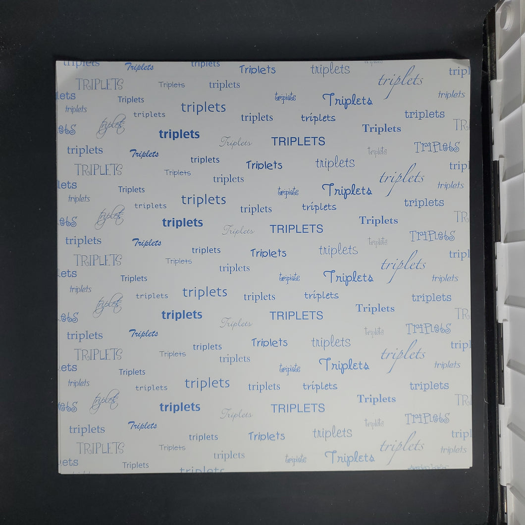 Scrappin' Twins 12x12 Scrapbook Paper Triplets Blue (TWP-06)