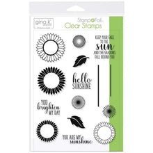 Load image into Gallery viewer, Gina K Designs Stamp N Foil Stamp &amp; Die Set Graphic Sunflowers
