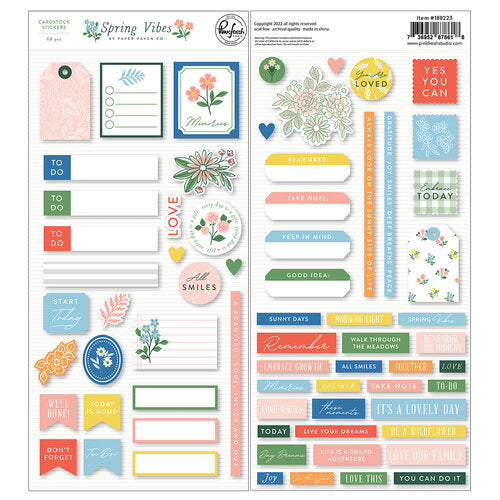 Pinkfresh Studios Spring Vibes Collections Cardstock Stickers (188223)