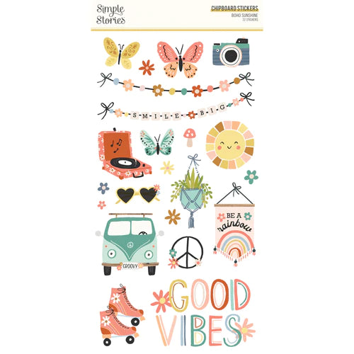 Simple Stories Boho Sunshine Collection Chipboard Stickers (19916)