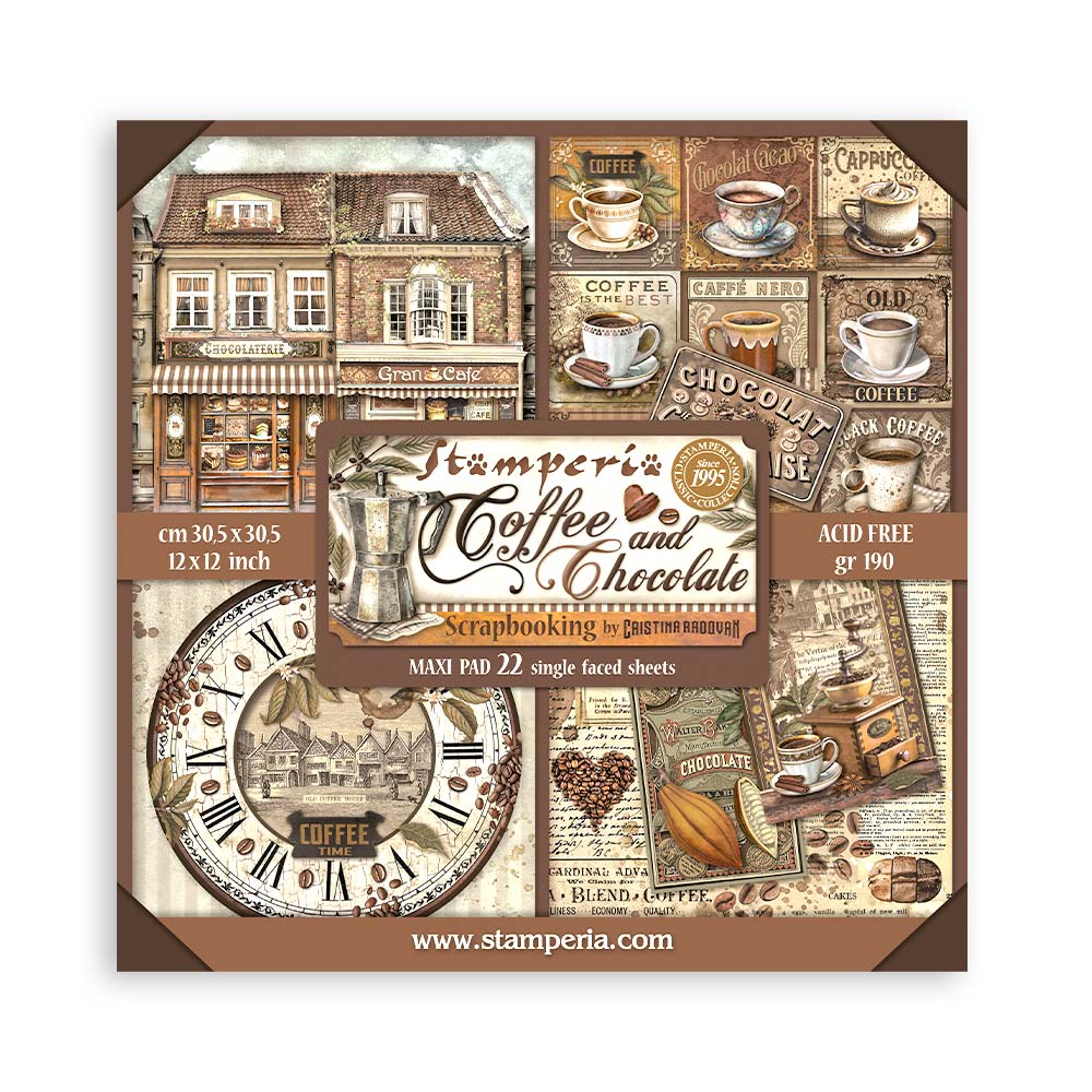 Stamperia Coffee & Chocolate Collection 12x12 Paper Pad (SBBL144)