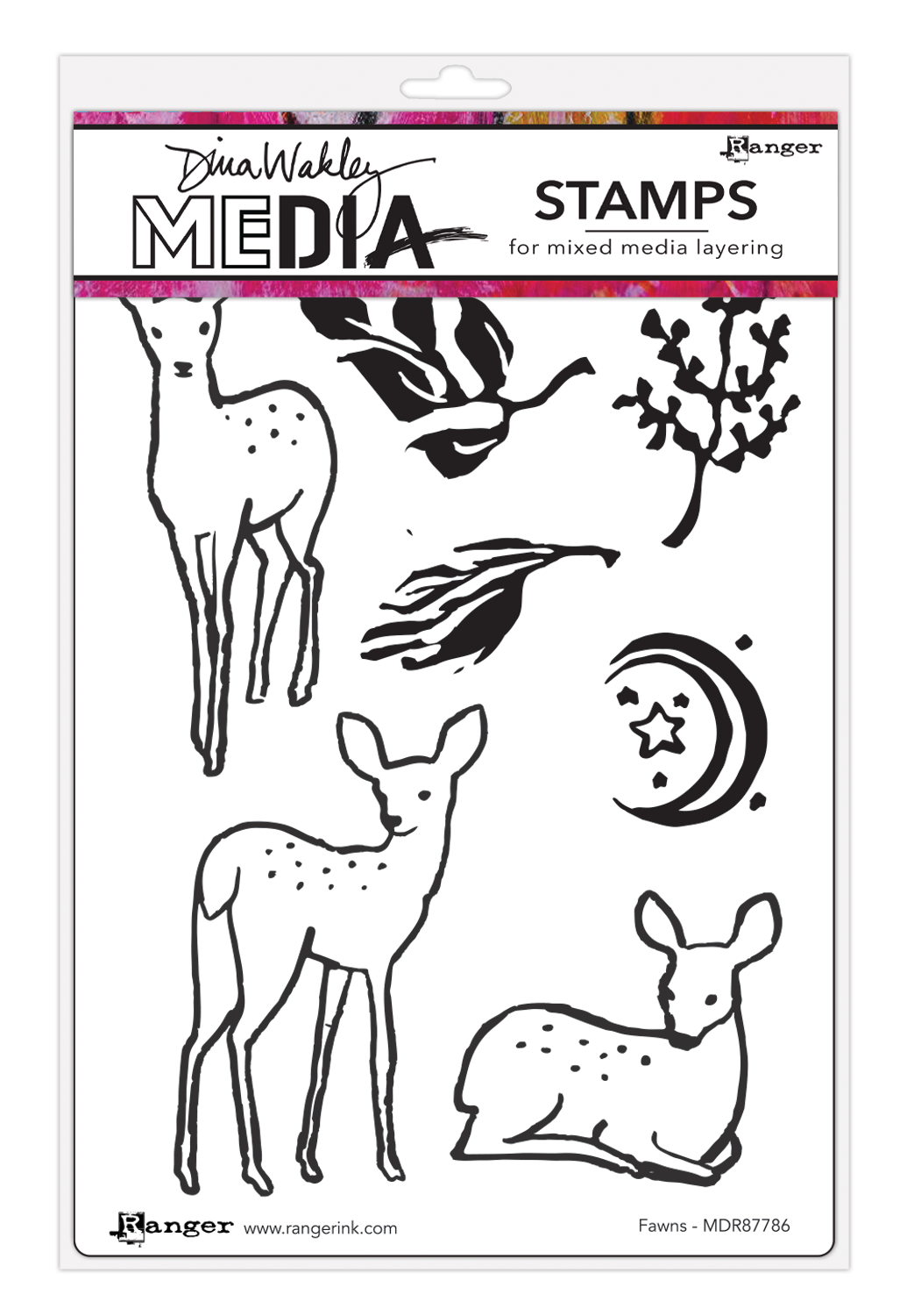 Dina Wakley MEdia Stamp Fawns (MDR87786)