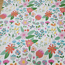Load image into Gallery viewer, Photoplay Paper Mad 4 Plaid Happy Collection Happy Flowers 12x12 Scrapbook Paper (MPH8851)
