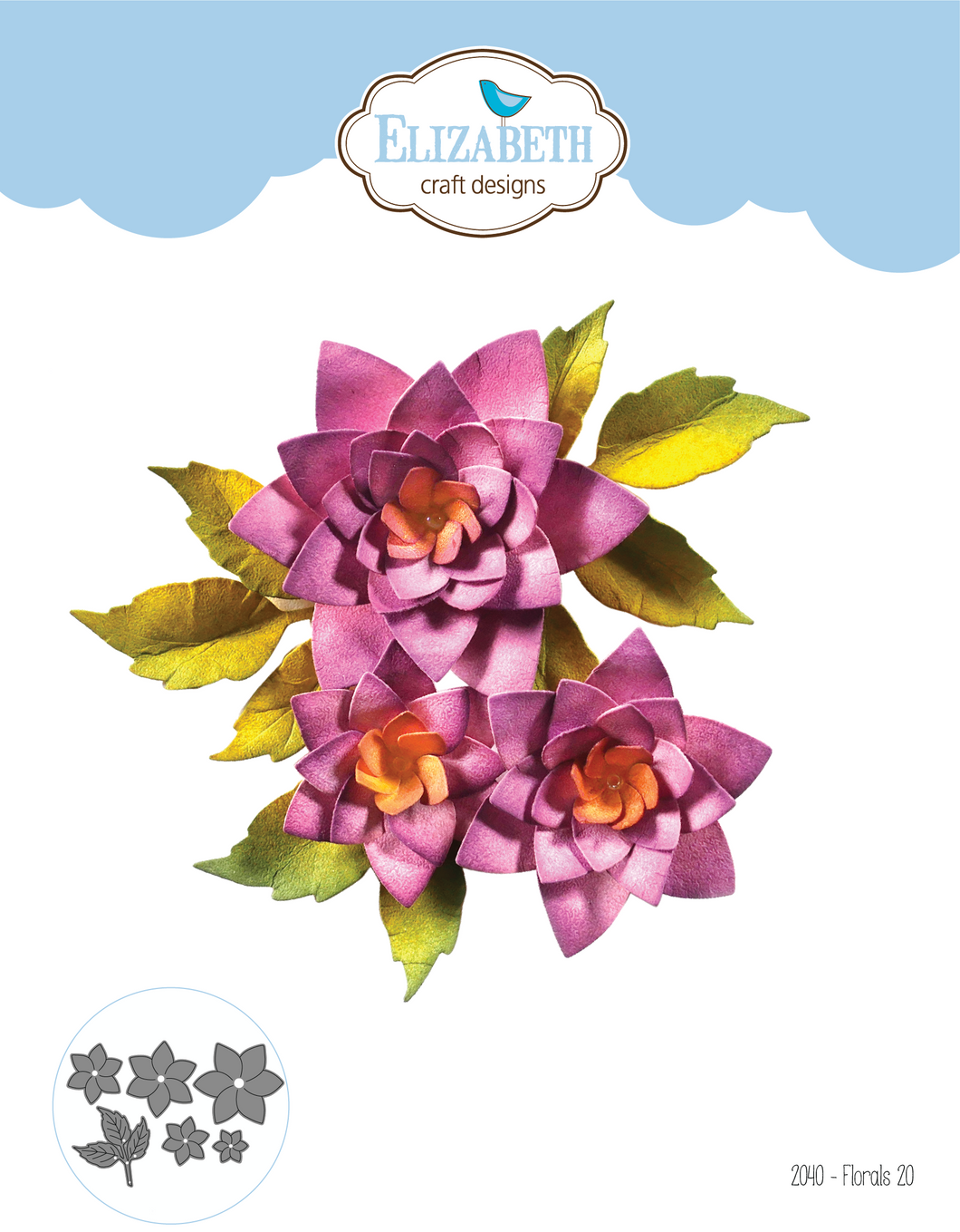 Elizabeth Craft Designs Flowers with Love Collection Florals 20 Die Set (2040)