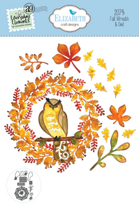 Elizabeth Craft Designs Splendid Season Collection Die Set Fall Wreath and Owl (2079)