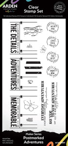 Arden Creative Studio Maker Series PostMarked Adventures 4 in x 8 in Clear Stamp Set (ACSCS0009)