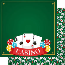 Load image into Gallery viewer, Scrapbook Customs 12x12 Scrapbook Paper Casino Cards &amp; Chips Paper (30820a)
