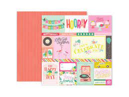 Pink Paislee Confetti Wishes Collection 12x12 Scrapbook Paper 01 (310643)