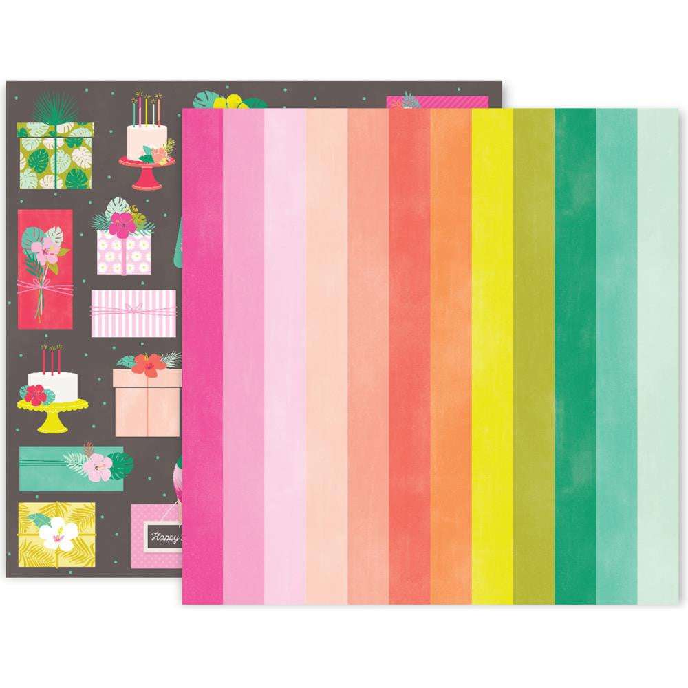 Pink Paislee Confetti Wishes Collection 12x12 Scrapbook Paper 07 (310649)
