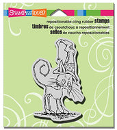 Stampendous Fran's Cling Rubber Stamps Scraggly Cat (CRM314)