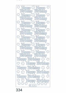 Starform Silver Happy Birthday Stickers (334)