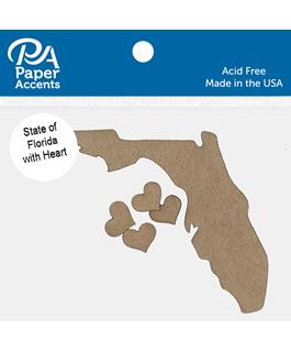 Chipboard Shapes - State of Florida plus hearts