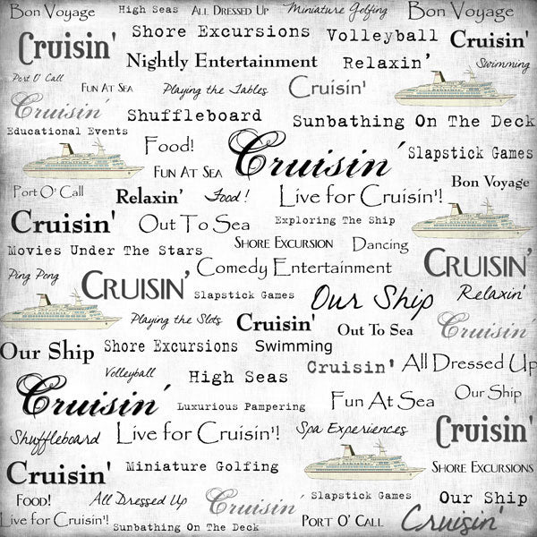 Scrapbook Customs 12x12 Scrapbook Paper Live for Crusin' (34847)