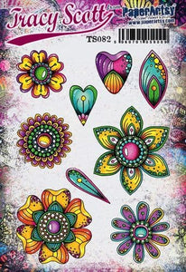 PaperArtsy Stamp Set Fancy Flowers by Tracy Scott (TS082)