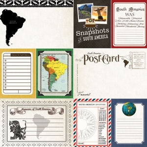 Scrapbook Customs 12x12 Scrapbook Paper South America Journal Paper (37110)