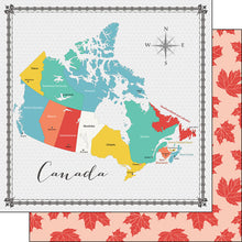 Load image into Gallery viewer, Scrapbook Customs 12x12 Scrapbook Paper Canada Memories Map Paper (37184)
