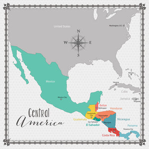 Scrapbook Customs 12x12 Scrapbook Paper Central American Memories Map Paper (37188)