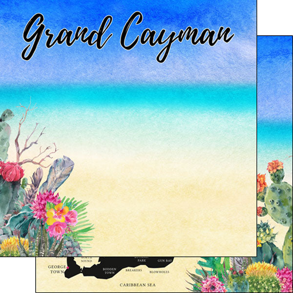Scrapbook Customs 12x12 Scrapbook Paper Grand Cayman Getaway Paper (38210)