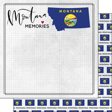 Load image into Gallery viewer, Scrapbook Customs 12x12 Scrapbook Paper Montana Adventure Map Paper (38499a)
