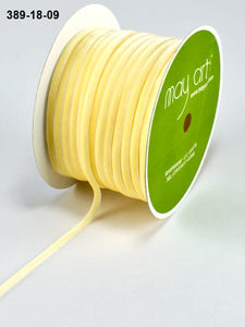 May Arts Ribbon 1/8" Velvet String Cord Ribbon with Woven Edge Buttercream (389-18-09)