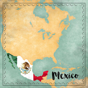 Scrapbook Customs 12x12 Scrapbook Paper Mexico Map Sights Paper (39286)