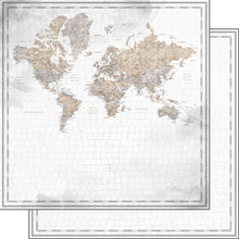 Load image into Gallery viewer, Scrapbook Customs 12x12 Scrapbook Paper World Map Watercolor Paper (39346)
