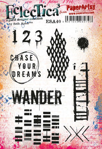 PaperArtsy Eclectica3 Rubber Stamp Set Wander designed by Seth Apter (ESA40)