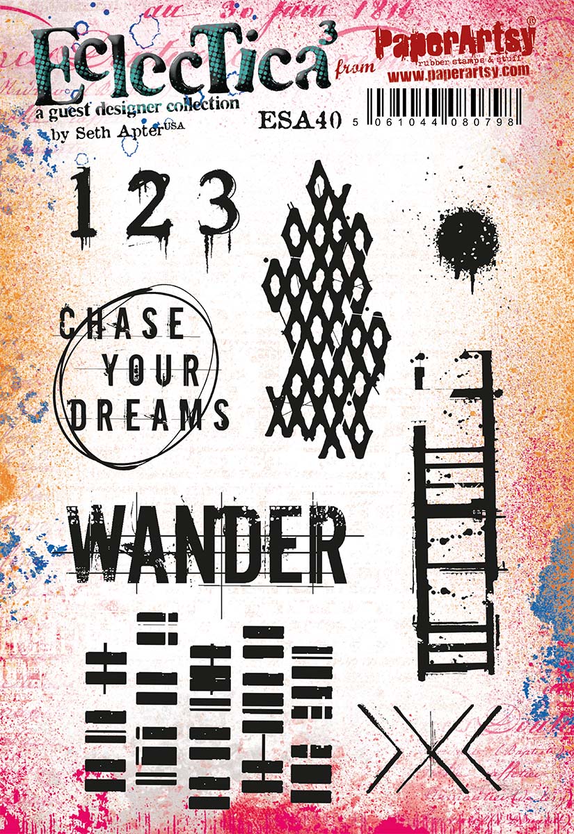 PaperArtsy Eclectica3 Rubber Stamp Set Wander designed by Seth Apter (ESA40)