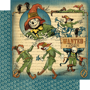 Graphic 45 The Magic of Oz Collection 12x12 Scrapbook Paper Scatterbrained Scarecrow (4500342)