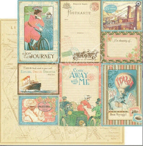 Graphic 45 Come Away with Me Collection 12x12 Scrapbook Paper Vintage Voyage (4500919)
