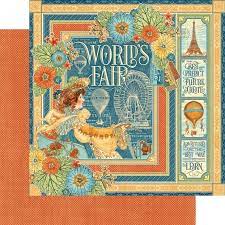 Graphic 45 World's Fair Collection 12x12 Scrapbook Paper World's Fair (4501167)
