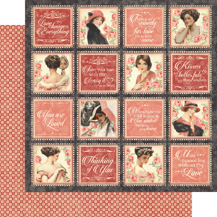 Graphic 45 Mon Amour Collection 12x12 Scrapbook Paper Forever Mine (4501210)
