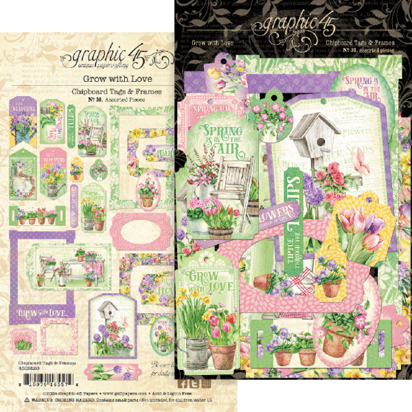 Graphic 45 Grow With Love Collection Chipboard Frames & Tags (4502820)