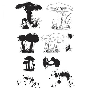 Sizzix® Framelits Die & Stamp Set Painted Pencil Mushrooms by 49 and Market (666637)