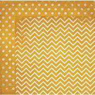 BoBunny DoubleDot Designs 12x12 Scrapbook Paper Maize Chevron (12DFC654)