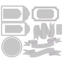 Load image into Gallery viewer, Sizzix Thinlits Die Set Vintage Tags &amp; Banners (666250)
