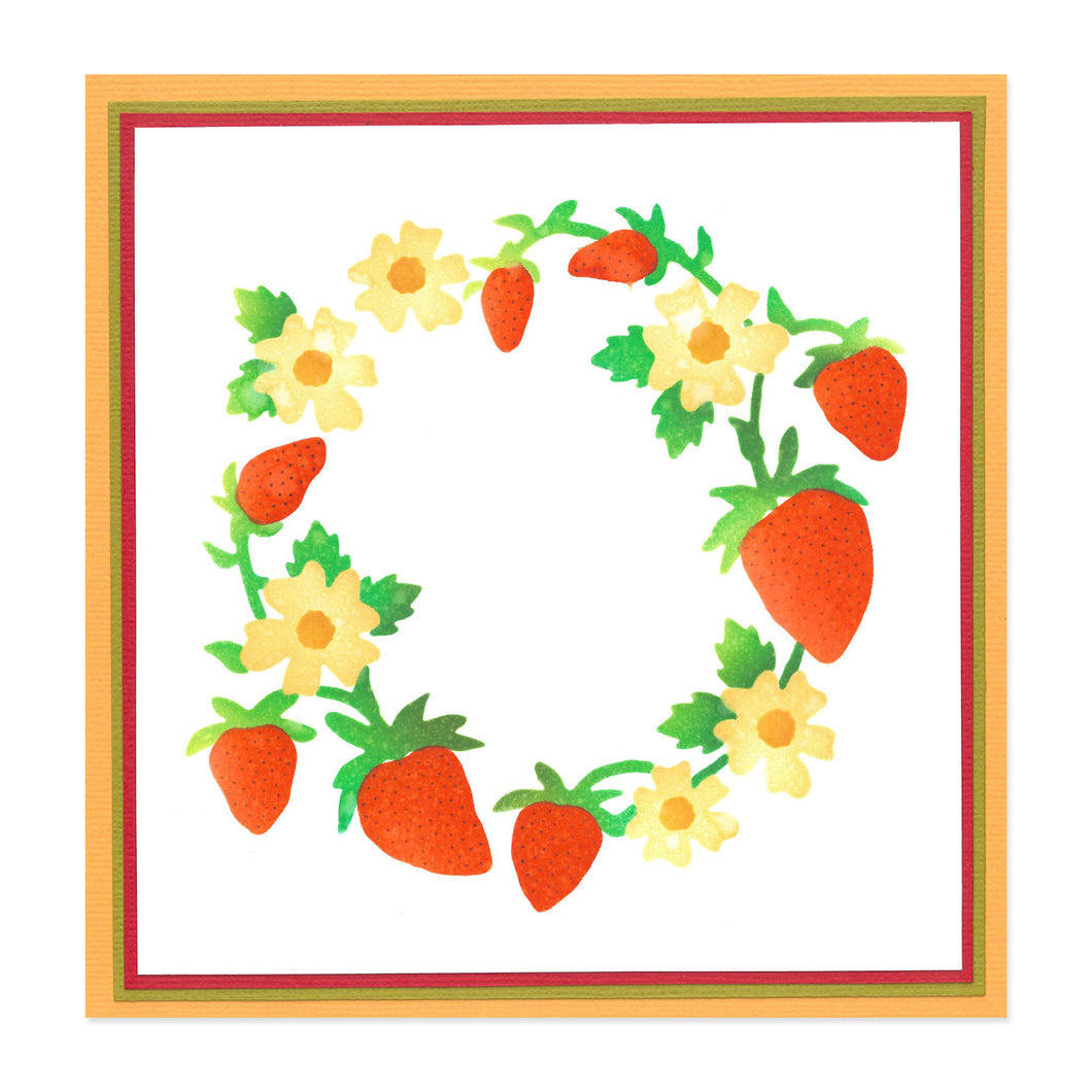 Sizzix Layered Stencils Strawberry Wreath (666528)