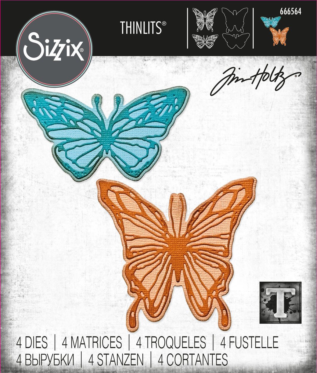 Sizzix Thinlits Vault Scribbly Butterfly Die by Tim Holtz (666564)