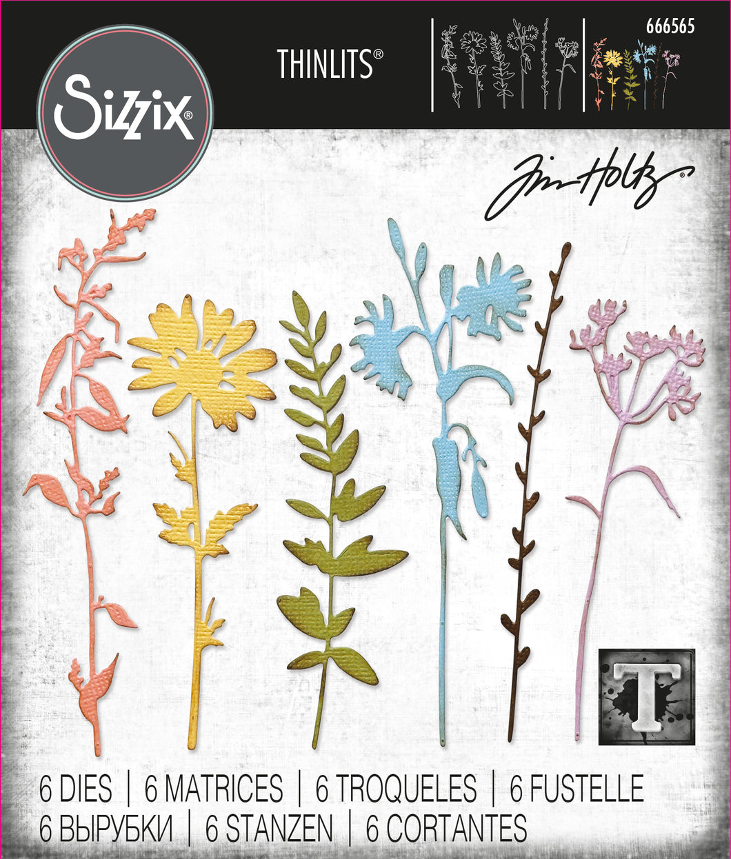 Sizzix Thinlits Vault Wildflowers Die by Tim Holtz (666565)