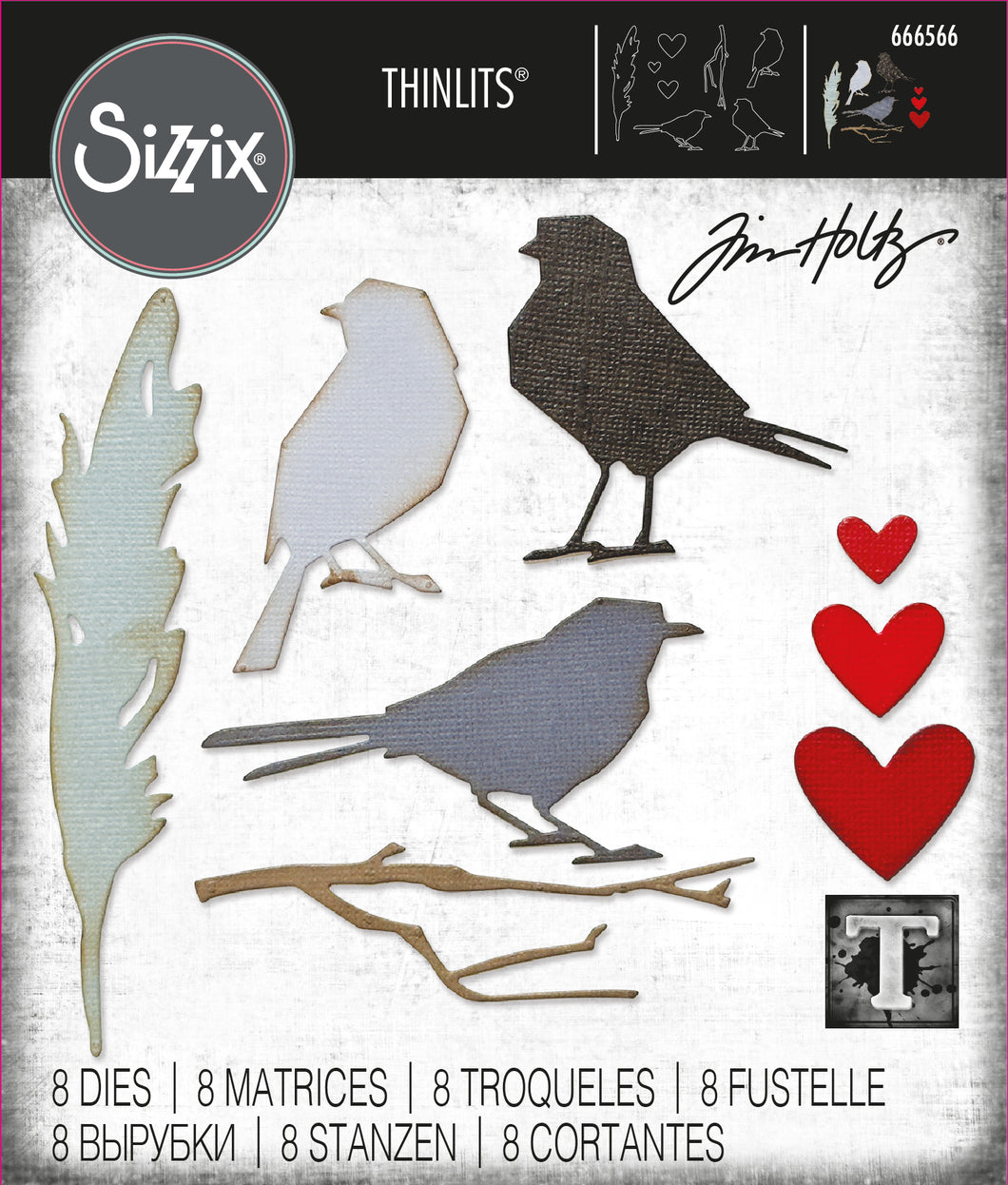 Sizzix Thinlits Vault Lovebirds Die by Tim Holtz (666566)