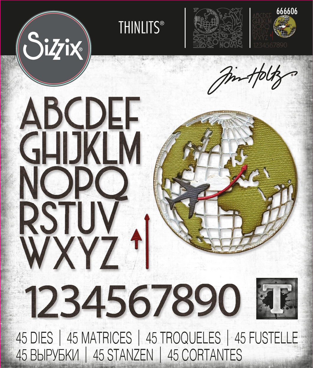 Sizzix Thinlits Vault World Travel Die by Tim Holtz (666606)