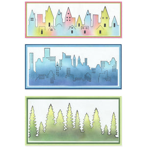 Sizzix A5 Clear Stamps Set Cosmopolitan The View By Stacey Park