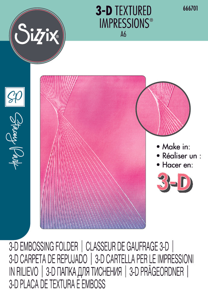 Sizzix 3-D Textured Impressions Embossing Folder Cosmopolitan French Twist By Stacey Park