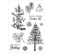 Load image into Gallery viewer, Sizzix A5 Clear Stamps 16PK w/5PK Framelits Die - Pine Holidays by 49 and Market (666711)
